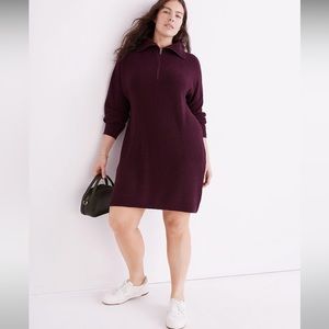 Madewell Ribbed Half-Zip Sweater Dress (xs)